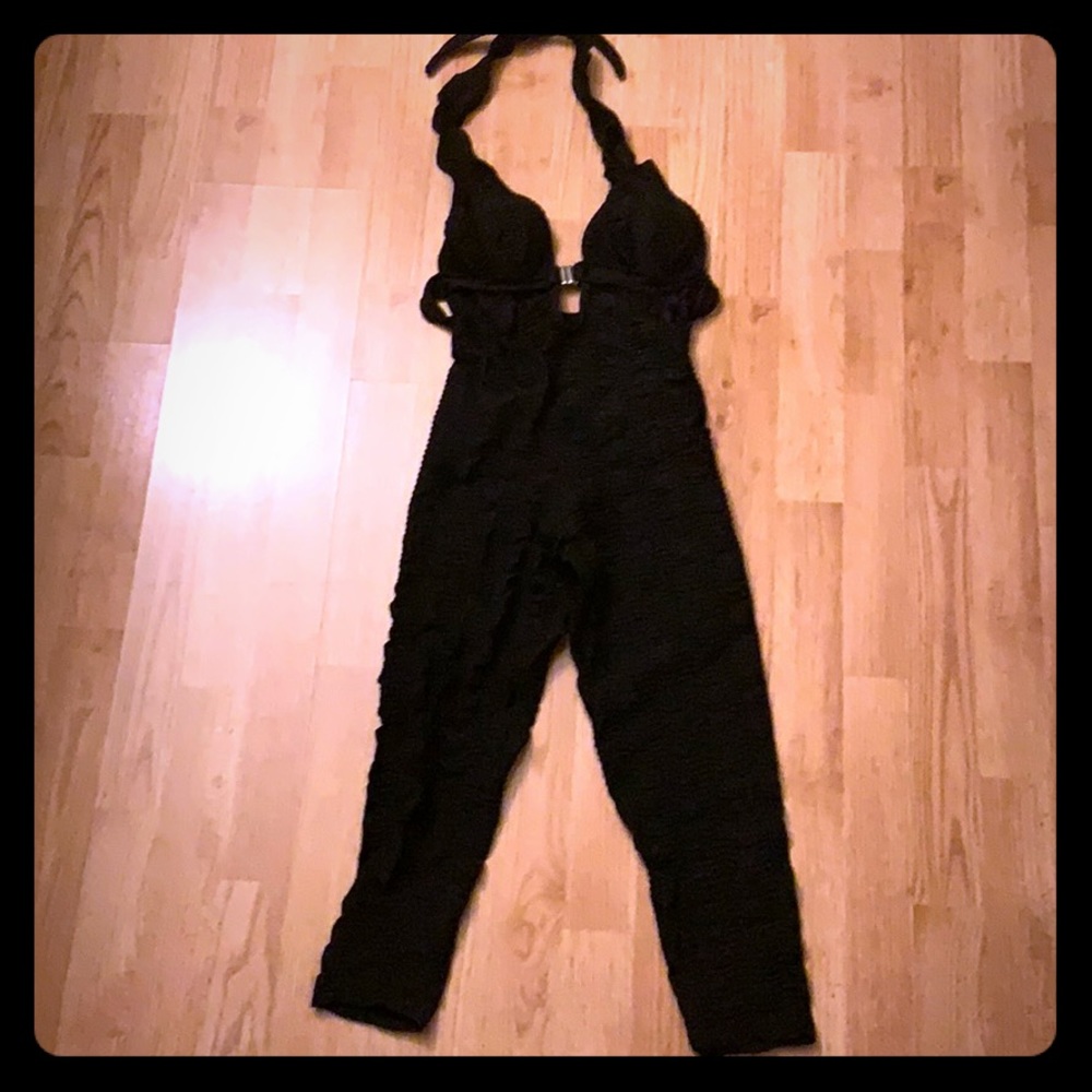 Bro Full length Black Halter Bodysuit